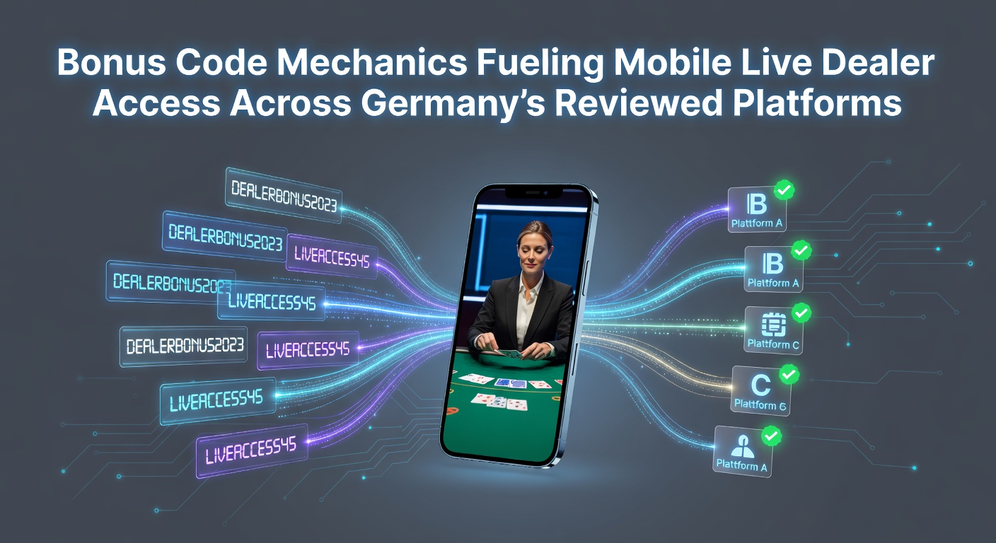 Illustration der Bonuscode-Integration in mobilen Casino-Apps mit Live-Dealer-Elementen auf deutschen Plattformen