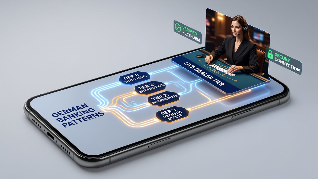Darstellung mobiler Live-Dealer-Stufen und Bankverbindungen in Deutschland