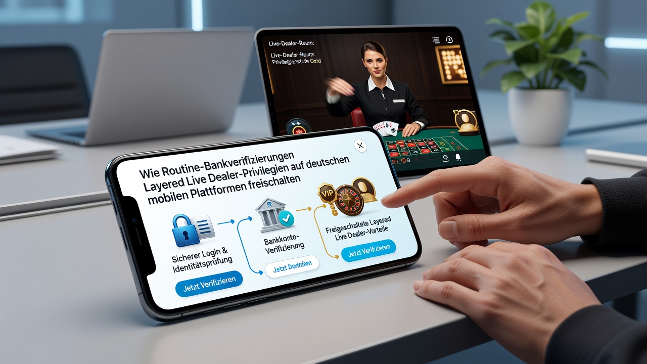 Live-Dealer-Tisch mit mobiler Schnittstelle und Verifizierungsindikatoren