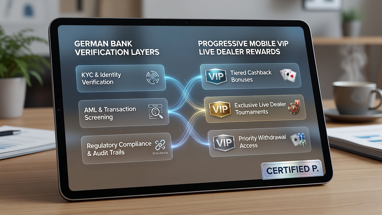 Mobile App-Oberfläche mit VIP-Stufen und Live-Dealer-Integration