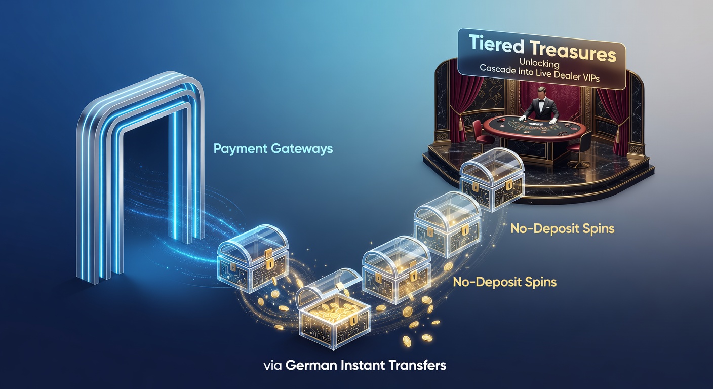 Grafik zeigt ein digitales Schloss, das sich durch eine Sofortüberweisung öffnet, mit Symbolen für Free Spins und VIP-Tische im Hintergrund