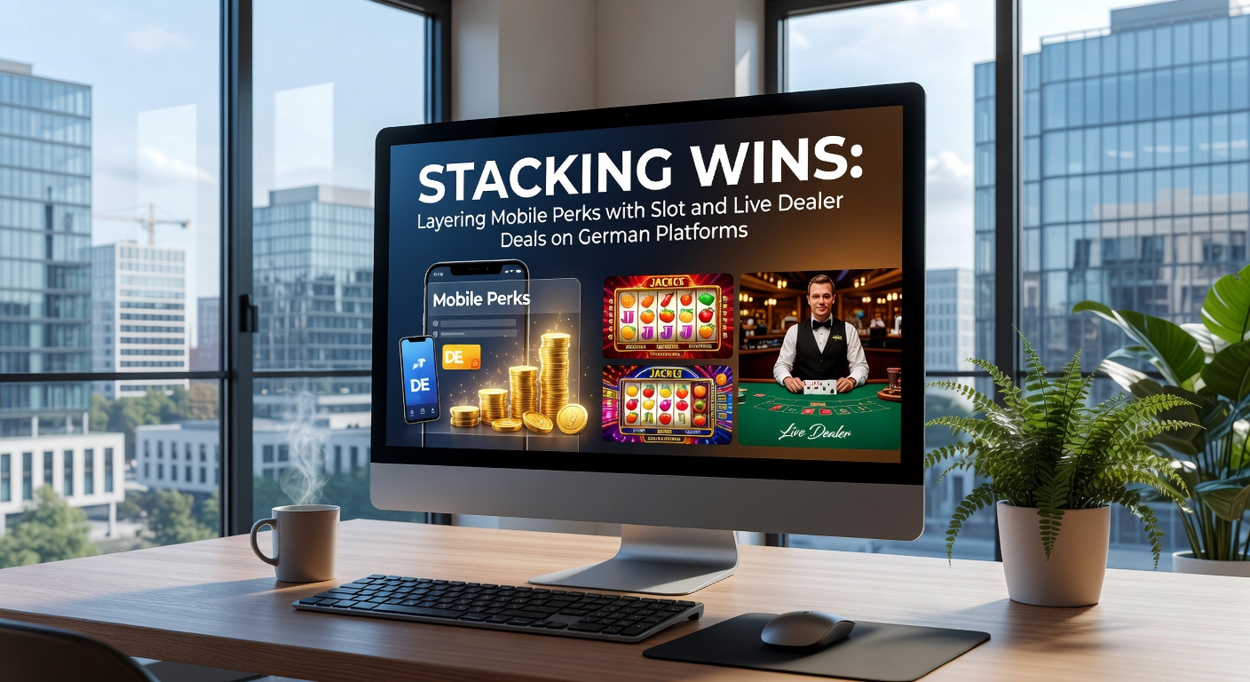 Grafik mit gestapelten Bonus-Symbolen: Mobile-Icon, Slot-Rollen und Live-Dealer-Karten auf deutscher Plattform